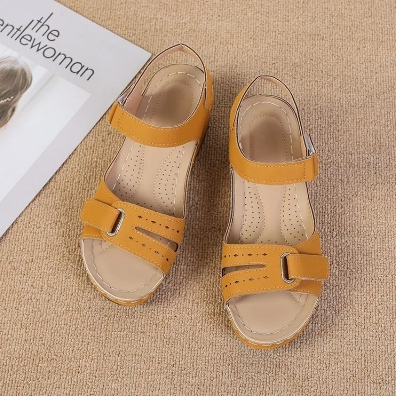 New Open Toe Fashion Women's Sandals Summer 2026 Soft Sexy Womens Sandals Wedge Buckle Women's Orthopedic Sandal Footwear Female