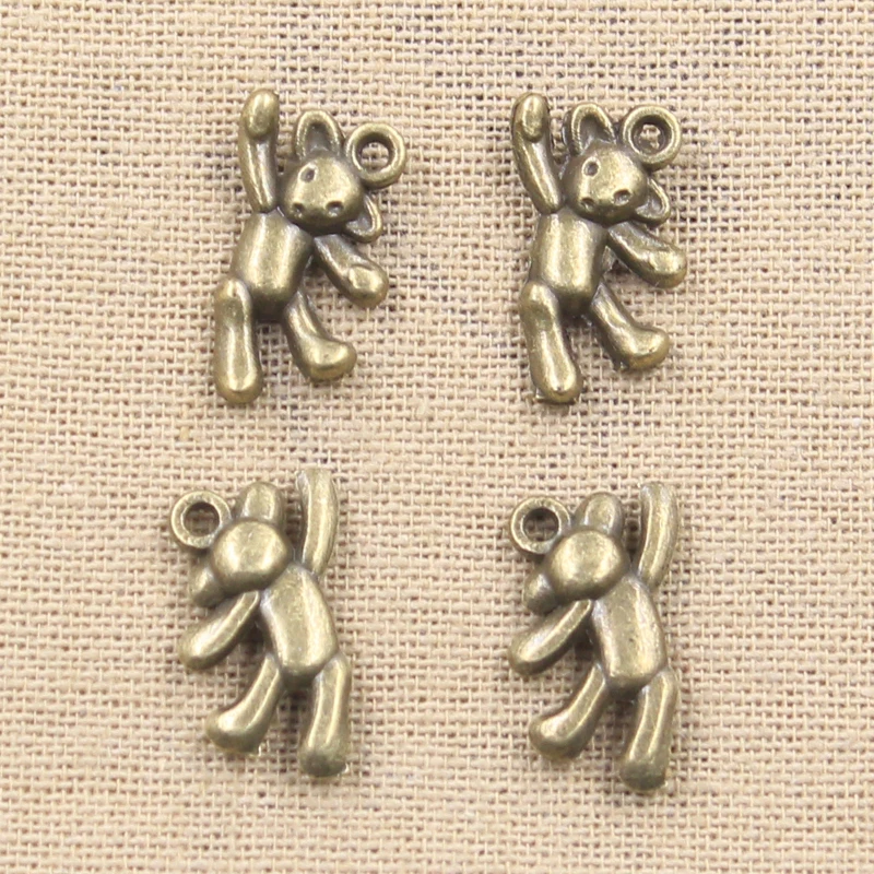 15pcs Charms Bear 19x10mm Antique,Zinc Alloy Pendant fit,Vintage Tibetan Bronze Silver color,DIY For Handmade Jewelry