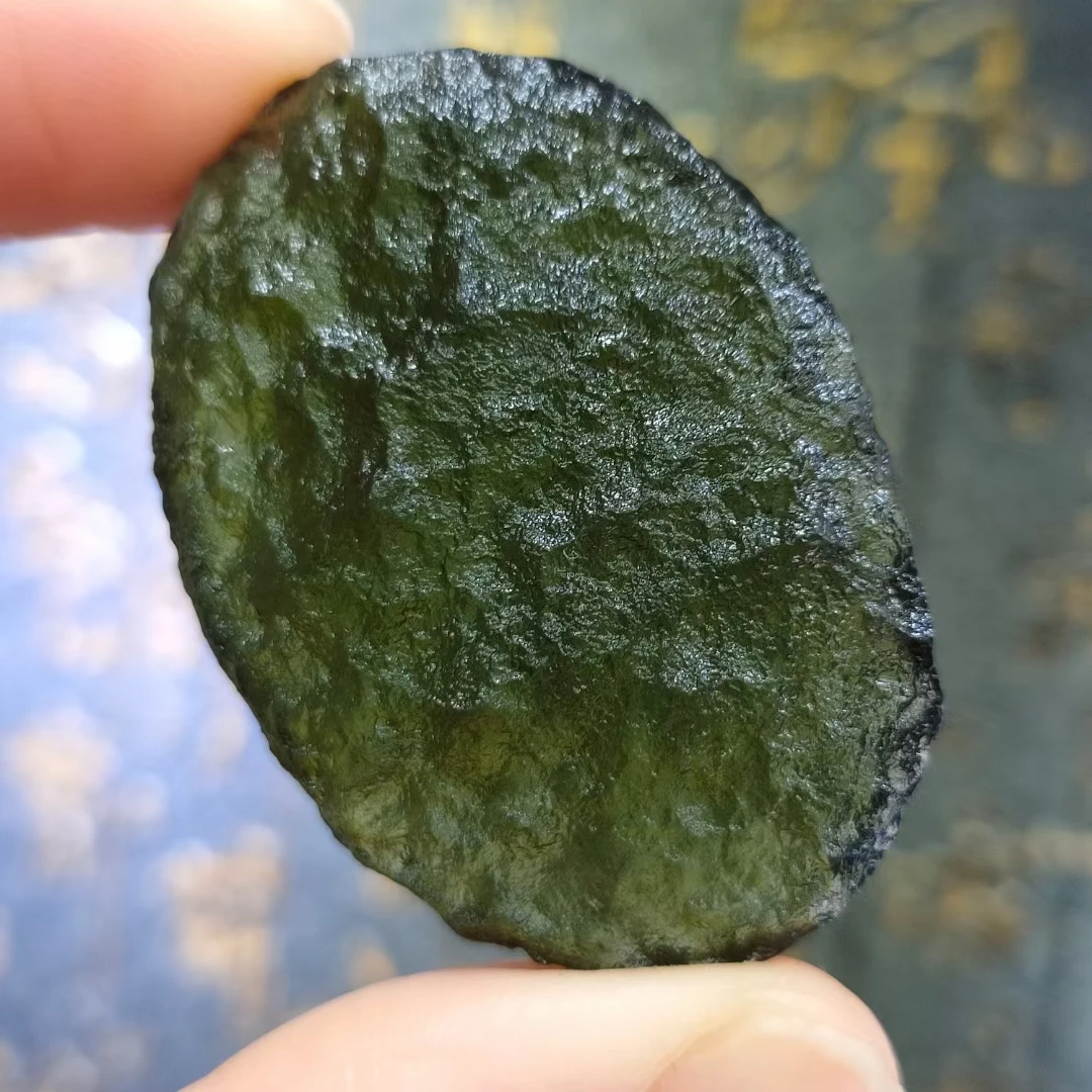 35g green Moldavite Czech Meteorite Impact Glass Natural Rough Stone Crystal Energy Stone 1pcs