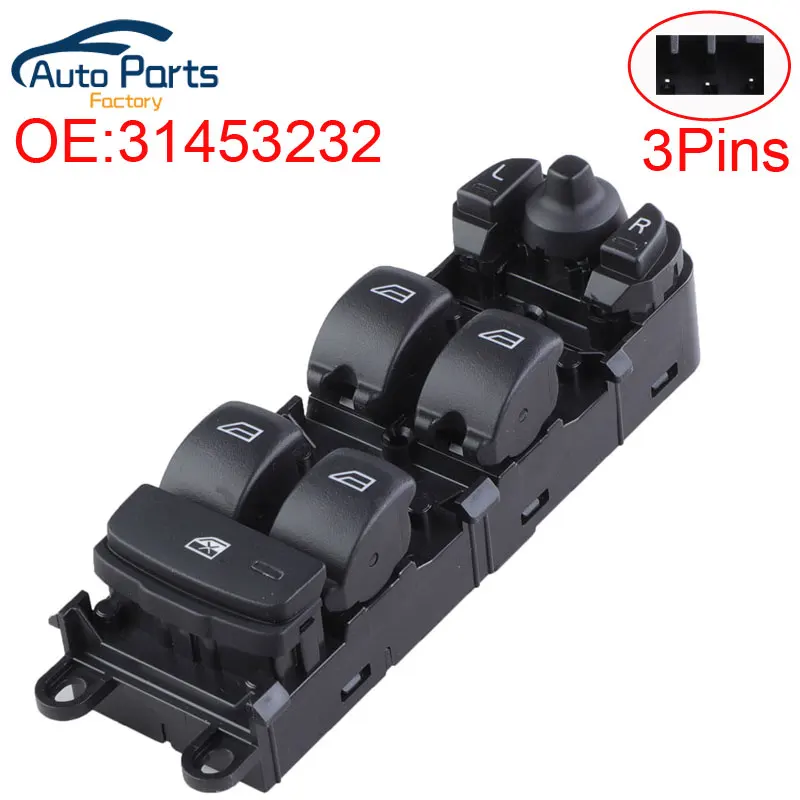 New Left Driver Side Power Window Lifter Switch For Volvo S80 S60L C70 V70 XC90 V60 V90 C30 31453232