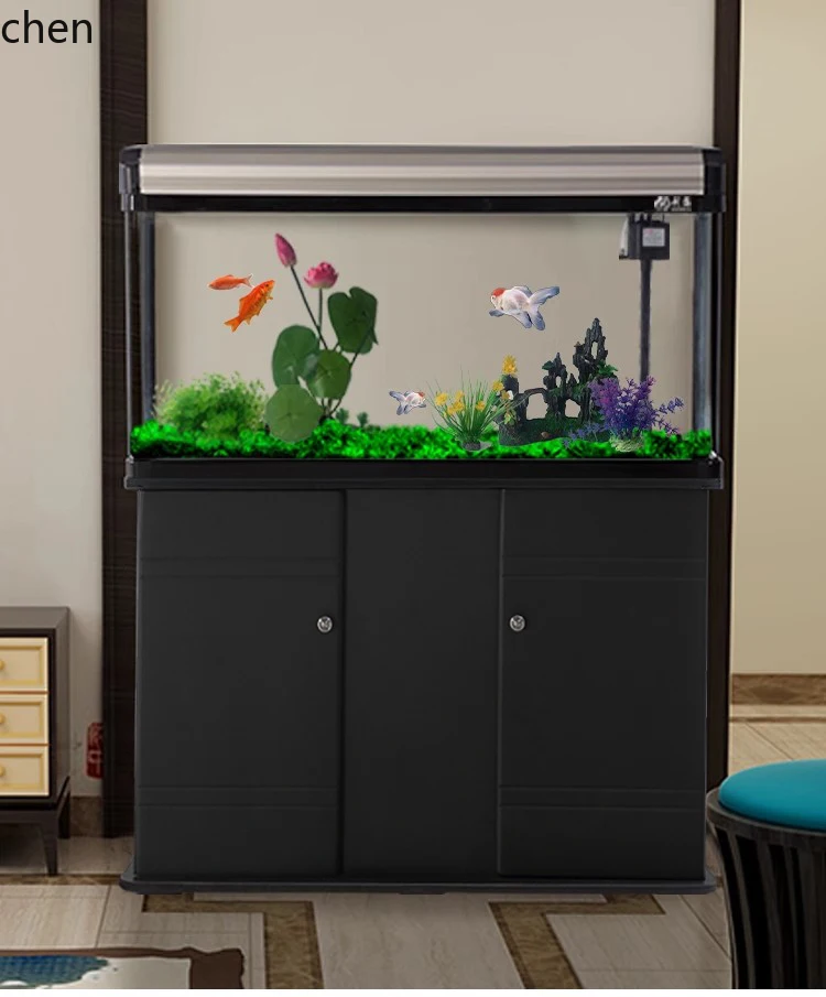 living room small rectangular aquarium desktop home water-free grass landscaping ecological bare tank