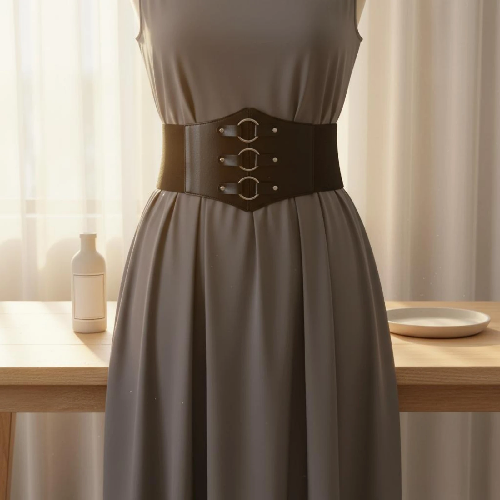 

Triple Hoop Waist Belt Fashion Design Wide Corset Belt Waist Cincher Back Support Women's Accessory High Compression