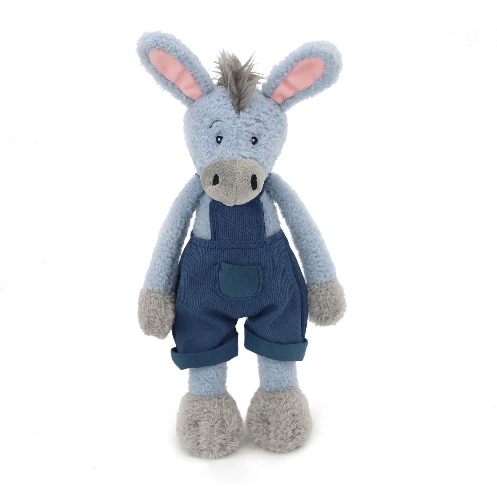 

Милый синий осел, плюшевая игрушка с джинсовым комбинезоном, мягкая кукла-животное, кавайная эмоциональная мультяшная плюшевая игрушка, детский подарок, домашний декор