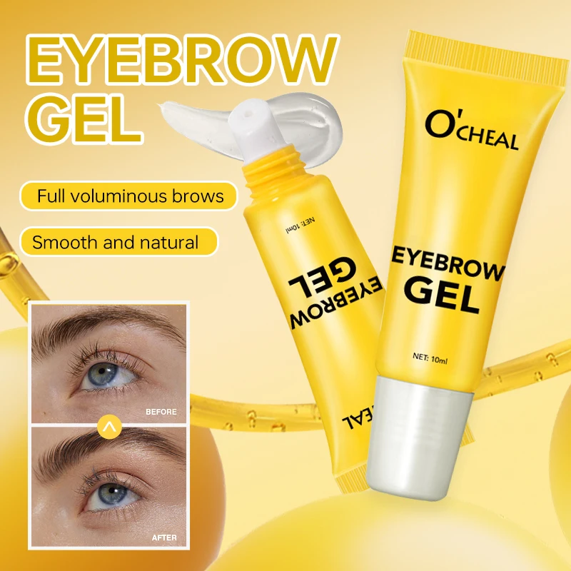 Juego de gel para cejas transparente resistente al agua, moldura rápida para cejas, antitransferencia duradera, adhesivo para cejas extremadamente duradero