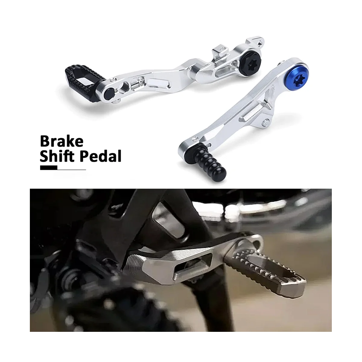 Motorcycle Shifter Shift Brake Master Lever Foot Pedal Set for BMW R1250GS R1250 GS ADVENTURE ADV R 1250 GS HP(Silver)