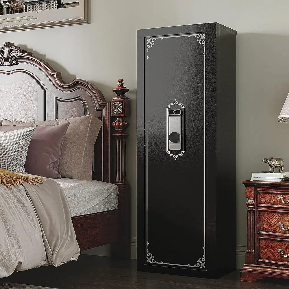 Adjustable Shelf Large Rifle Safe with Biometric Lock