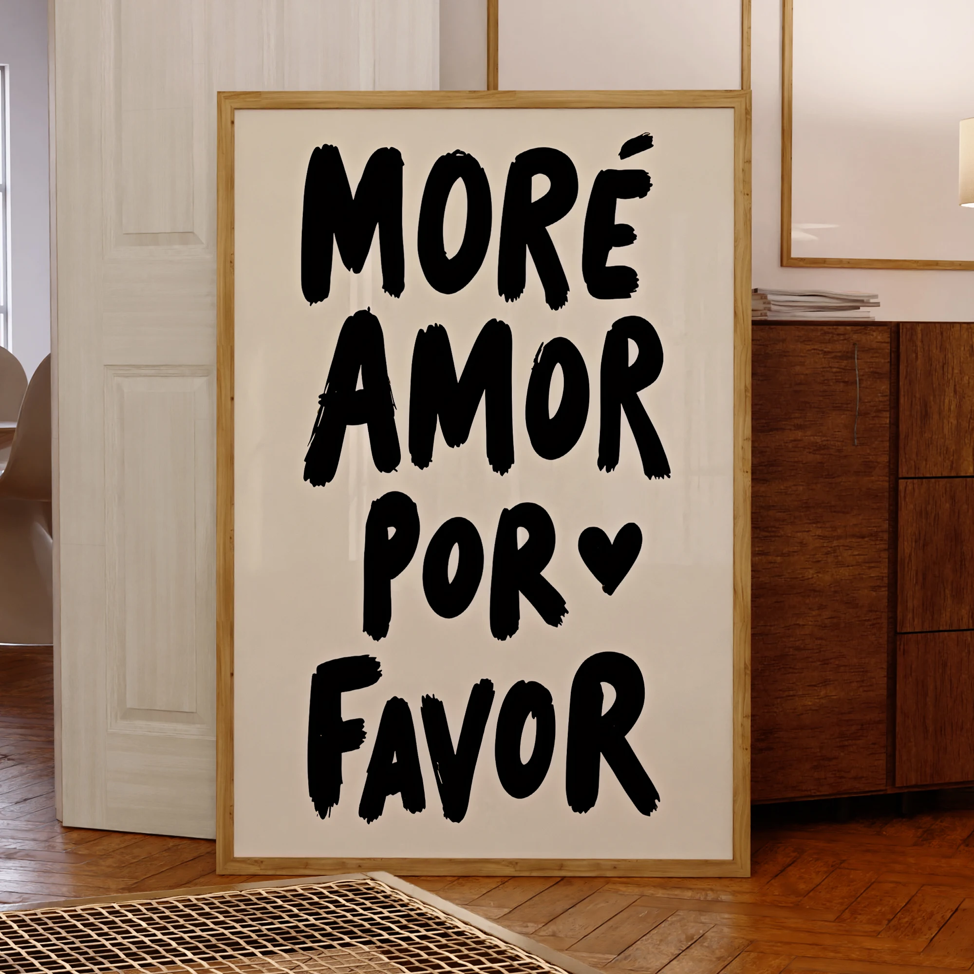 Minimalist Romanticism More Amor Por Favor Quotes Wall Art Prints Canvas Painting Poster Picture For Living Room Home Decor