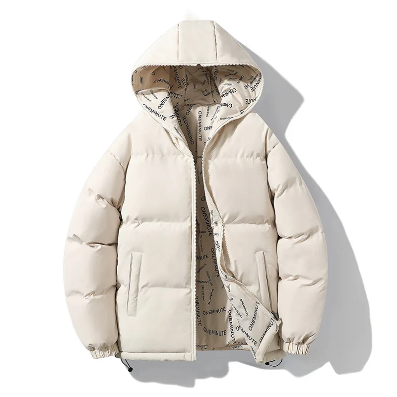 Winter Reversible Zip-Up Padded Jacket Men's Plus Size Thick Warm Outerwear