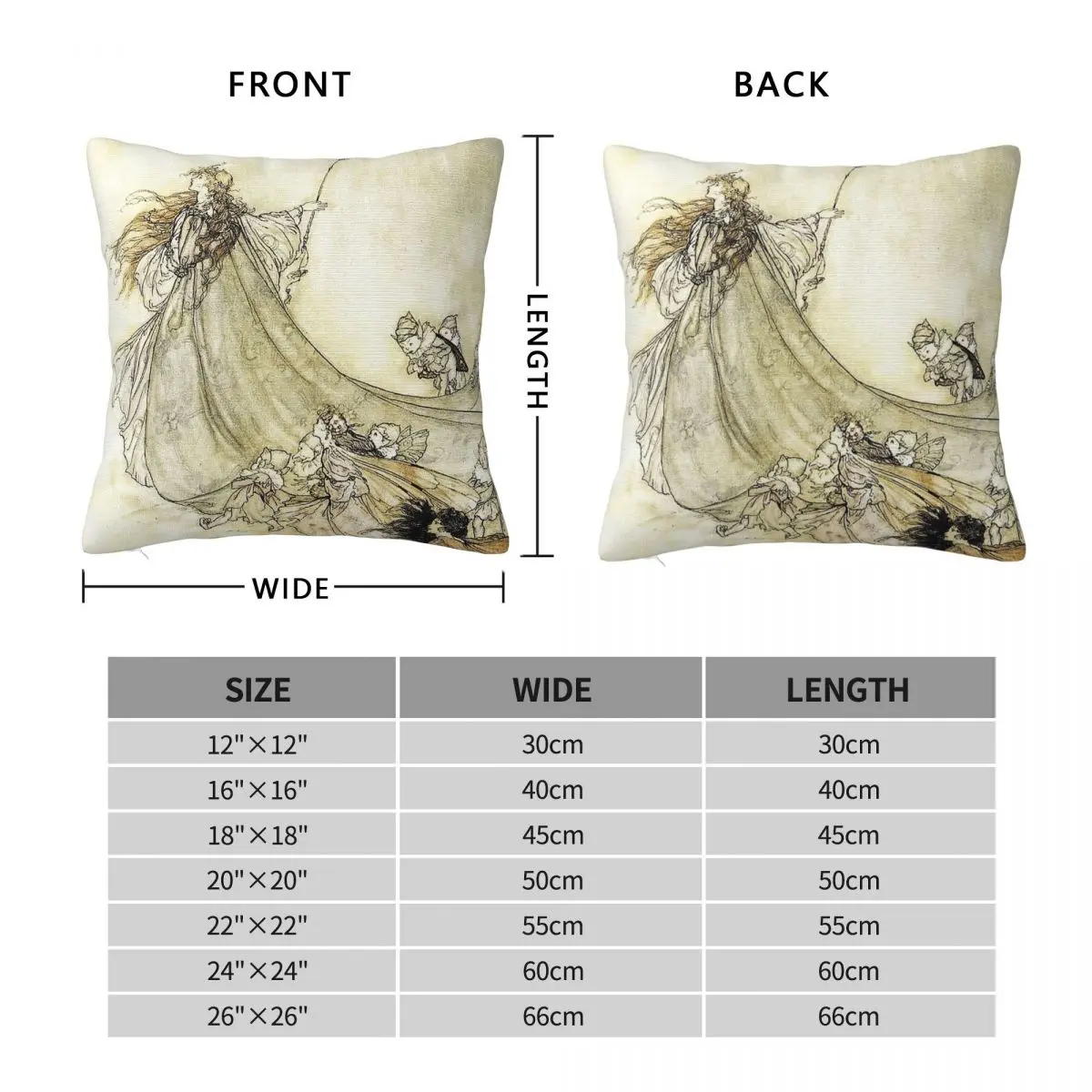 Midsummer Night's Dream Arthur Rackham Pillowcase Polyester Linen Velvet Pattern Zip Decor Pillow Case Home Cushion Cover