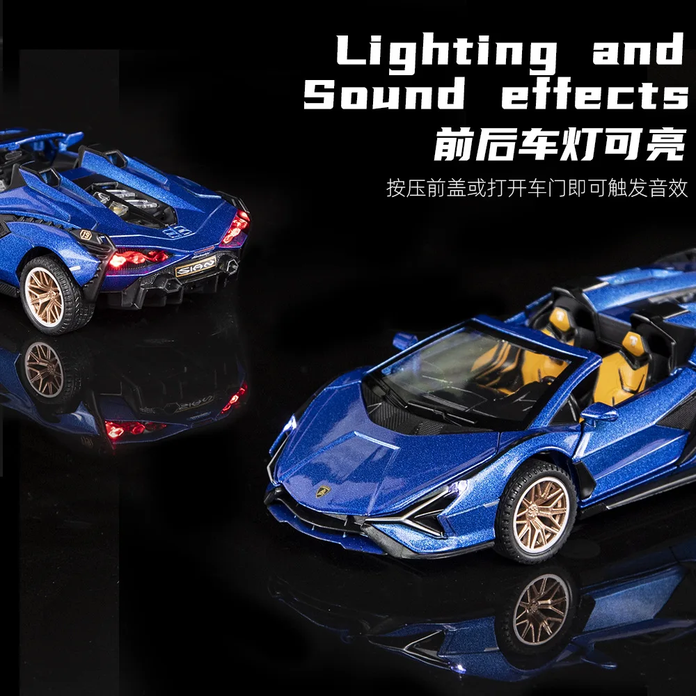 1:32 Simulation Lamborghinis Blitz Sian Legierung zurückziehen Sportwagen Cabrio Auto Modell Junge Geschenk Sammlung Dekoration Geschenk