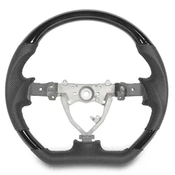 Hydro-Dip Car Steering Wheel Perforated Leather Flat Bottom Black Stitching for Toyota FJ Cruiser 2007 to 2017