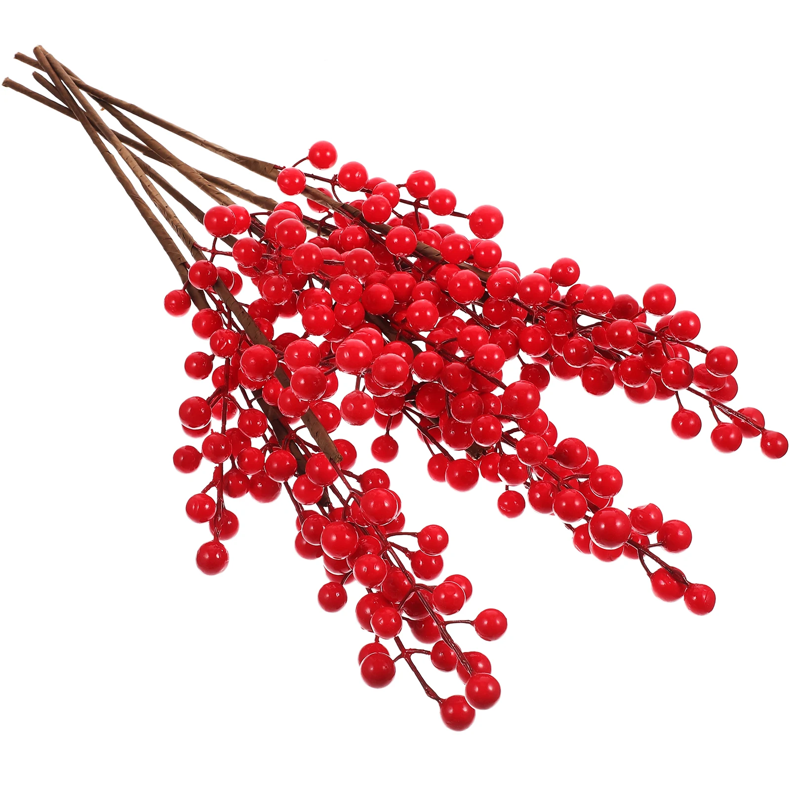 

6 Pcs Artificial Red Berry Stems Simulated Branches for Christmas Decor Bright Color Lifelike DIY Stage Photo Props