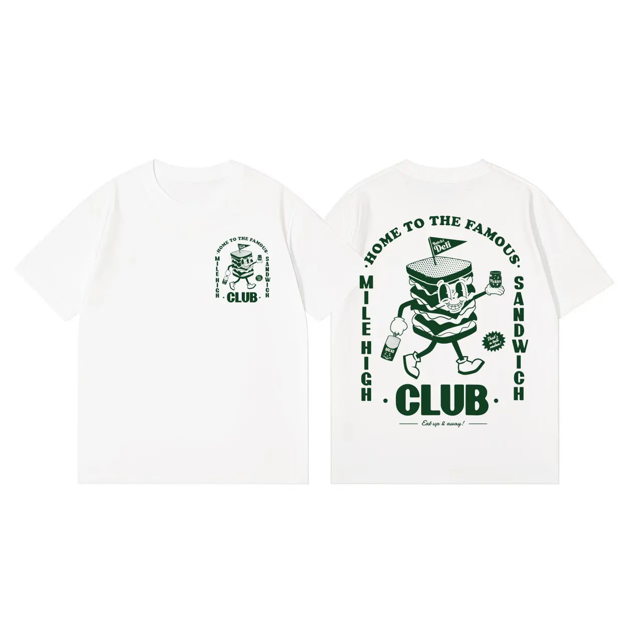 

Mile High Sandwich Club Graphic T Shirts Men Women Fashion Vintage Short Sleeve T-shirts High Quality Cotton Oversized T-shirt