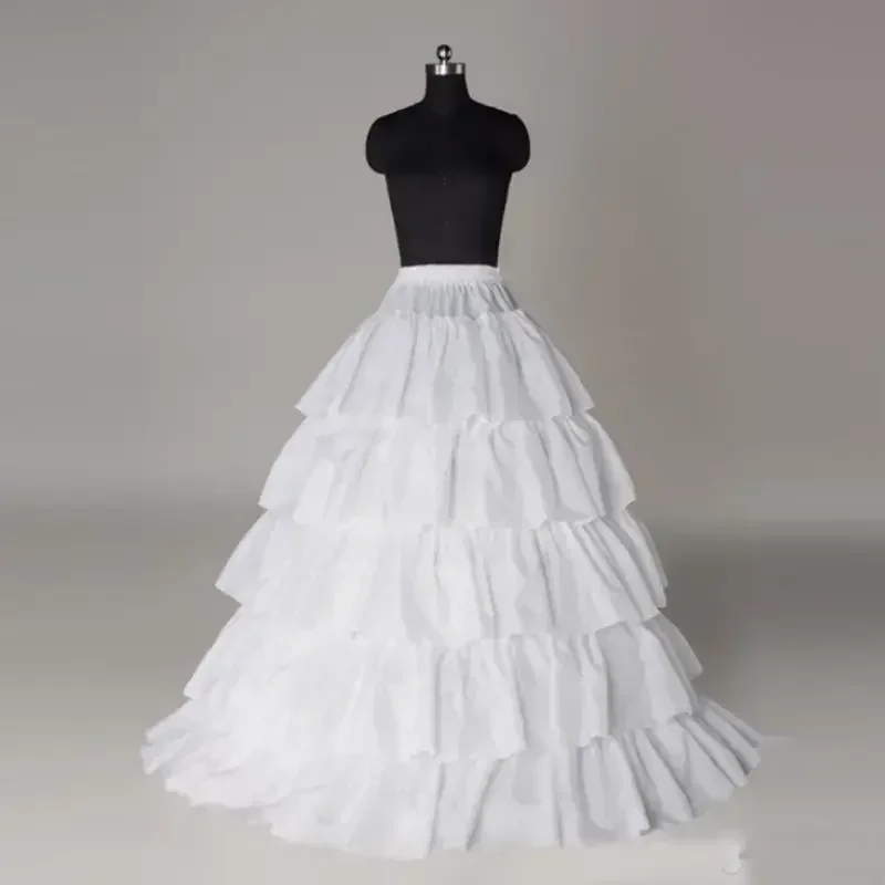 Ball Gowns Formal Wear 5 Layer 4 Hoop Satin Bridal Petticoat Top Quality Wedding Accessories