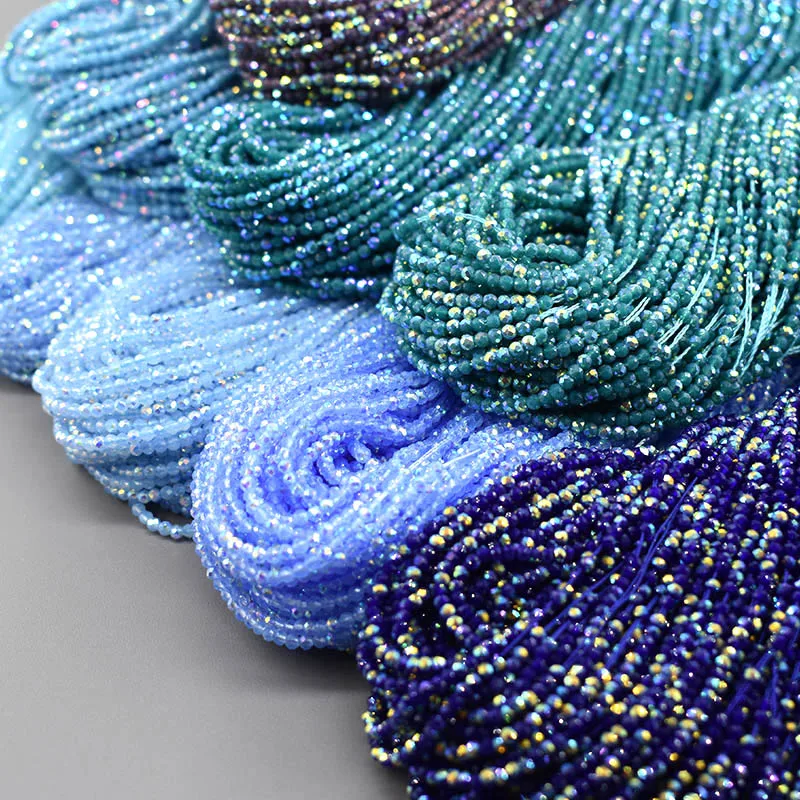 2mm 195pcs/bag 45Color Crystal Glass Beads Faceted Round Glass Loose Beads For Jewelry Making DIY Bracelets Accessories