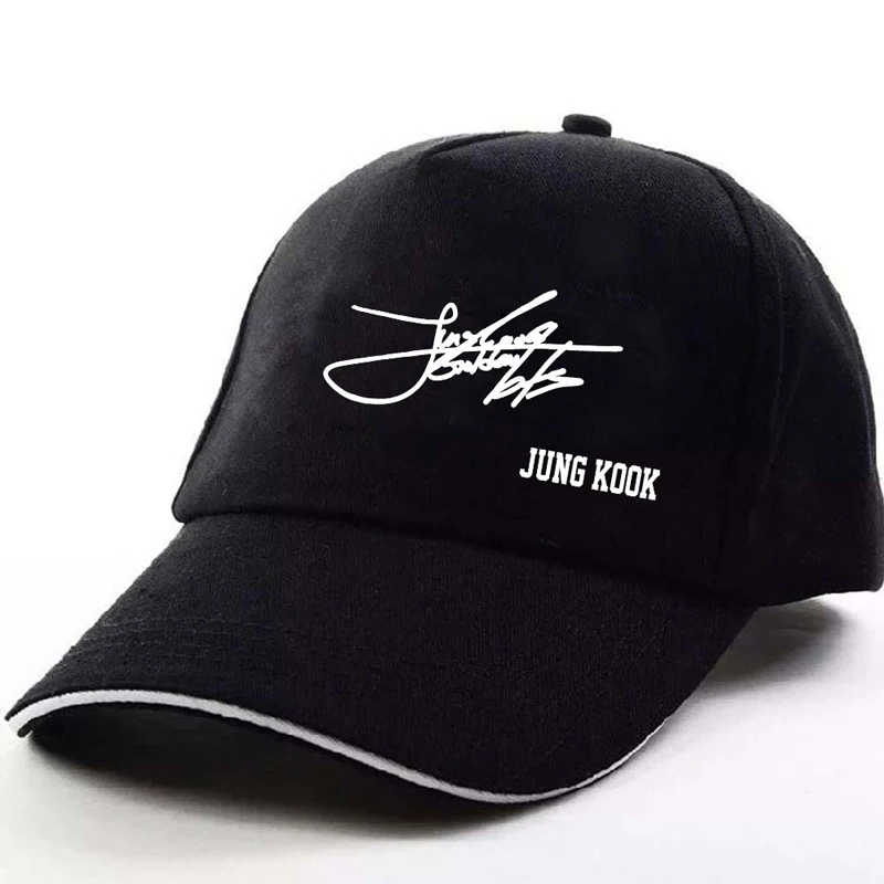 Fashion Kpop Baseball Caps JIMIN JHOPE RAPMONSTER JUNGKOOK SUGA JIN V Taehyung Boys Groups Member Signature Hats Fan Goods Gifts