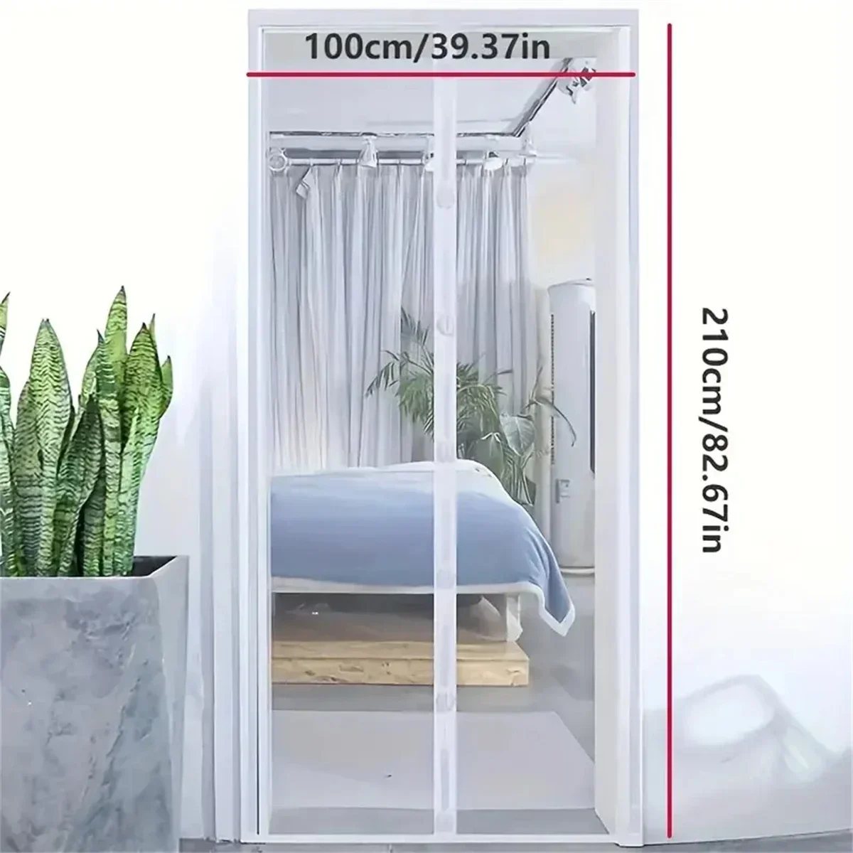 Magnetic Mesh Curtain with Magic Tape Soft Mosquito-proof Gauze Door Screen Window Household Partition Magnet Self-priming Mesh