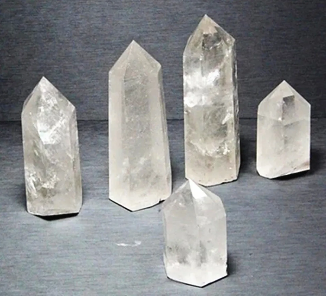 100-120g 4Pcs Large Clear Lemurian Seed Quartz Natural Point Crystal Rough Healing