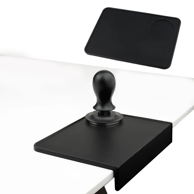 Anti-skid Coffee Tamper Mat Food Grade Silicone Pad Espresso Coffee Tamping Corner Black Thicken Mat