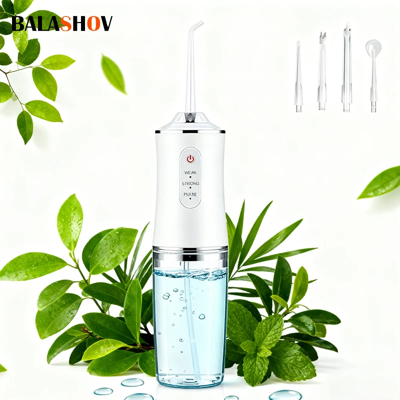 

Portable Water Flosser 4 Nozzles 200ML Waterproof IPX7 USB Rechargeable Tooth Cleaner Oral Irrigator Dental Water Jet For Teeth