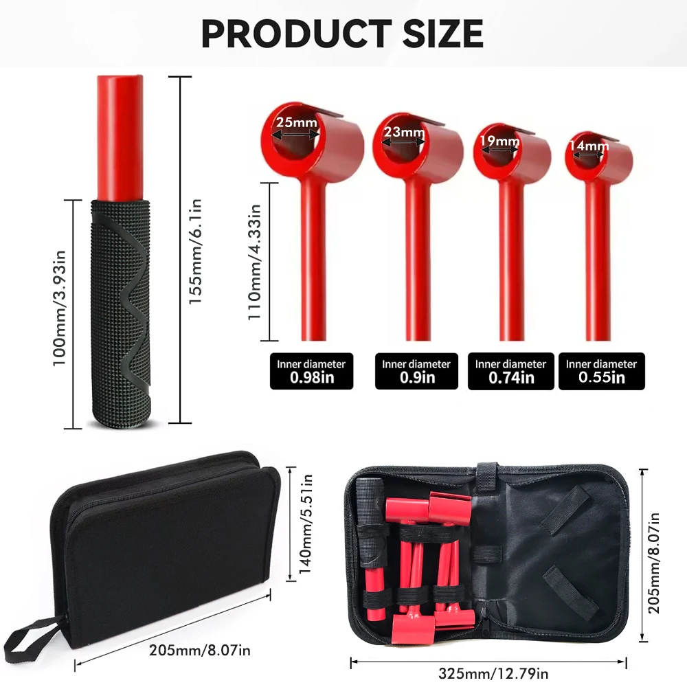 Set Alat Penyesuaian Engsel, Kit Kunci Pas Perbaikan Celah Engsel Kabinet Pintu Multi-Ukuran 9/13/15/18Mm dengan Alat Presisi, Autumn Home DI