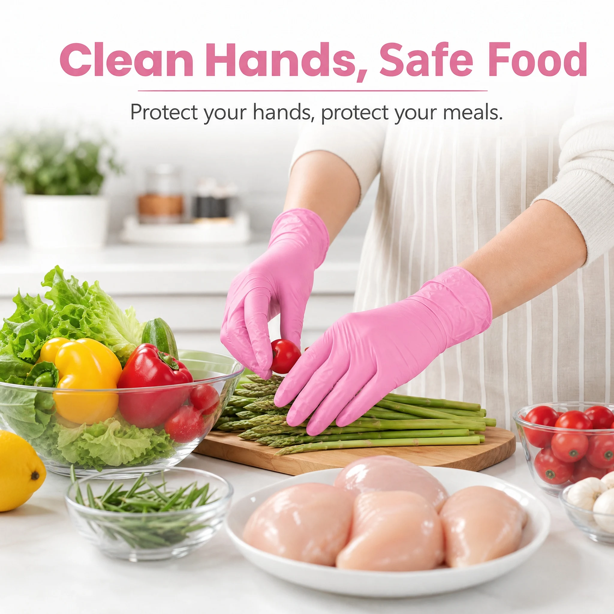 Disposable Gloves Nitrile - 100 szt. Różowe rękawice nitrylowe, odporne