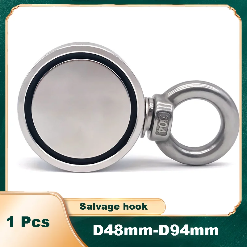 

Double Sided Magnetic Strong Salvage Hooks Powerful Neodymium Magnet Big River Fishing Magnets Ring Hook Permanent Magnets Hooks