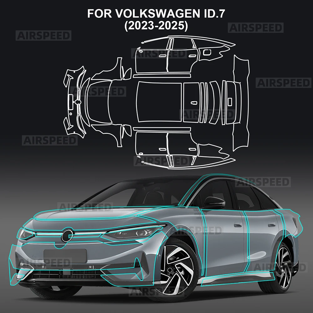 

Защитная пленка из ТПУ для кузова VOLKSWAGEN VW ID.7 2023 2024 2025, прозрачная антицарапийная пленка-наклейка, аксессуары для защиты от царапин