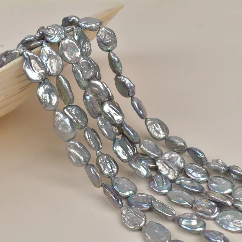 

Gray Baroque Pearls Bead 12x16mm Wrinkled Freshwater Pearl Loose Beaded for Making DIY Jewelry Necklace Bracelet Accessories