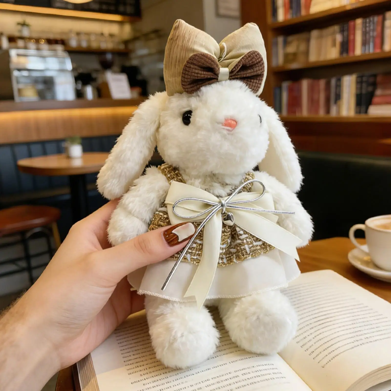 Portachiavi Coniglietto 8.2 Pollici, Simpatico Portachiavi Animale con Vestiti Staccabili, Portachiavi in Peluche per Auto, Zaino, Borsa, Portafoglio, Cartella