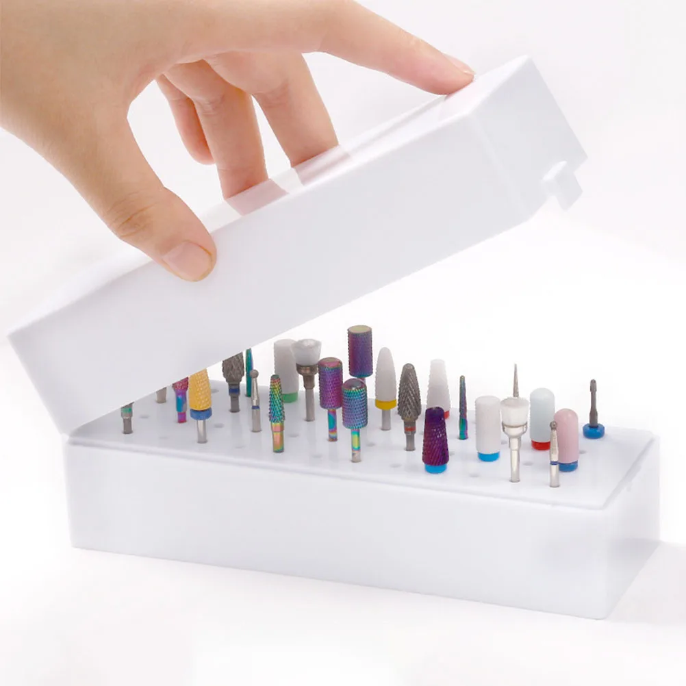 

Nail Drill Bits Storage Box Multi-Hole Design For Grinding Heads Organizer Manicure Tool Holder Display Case