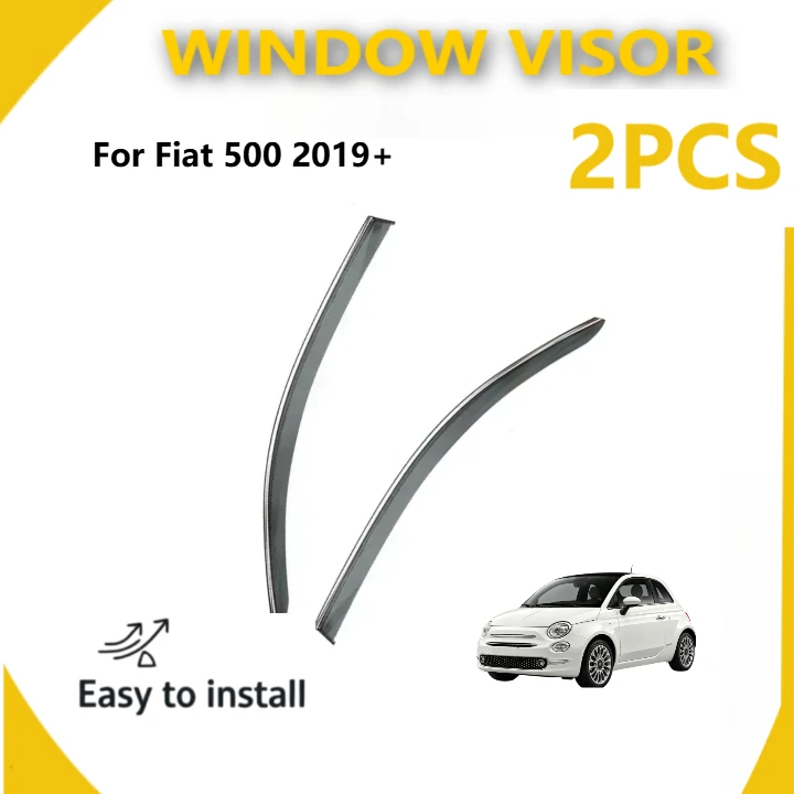 High Toughness All-Weather Rain Guard for Fiat 500 2019+ - Stylish Side Window Sun Visor, Vent Visor & Wind Deflector