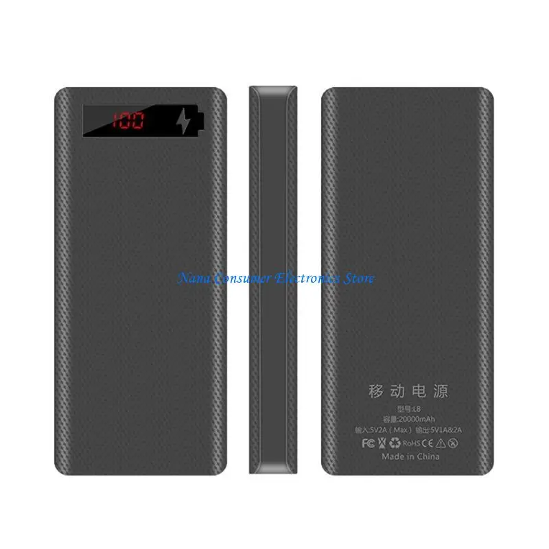G7ne 8x18650 PowerBank لخزانة شحن البطارية لحالة الشحن لشحن LCD