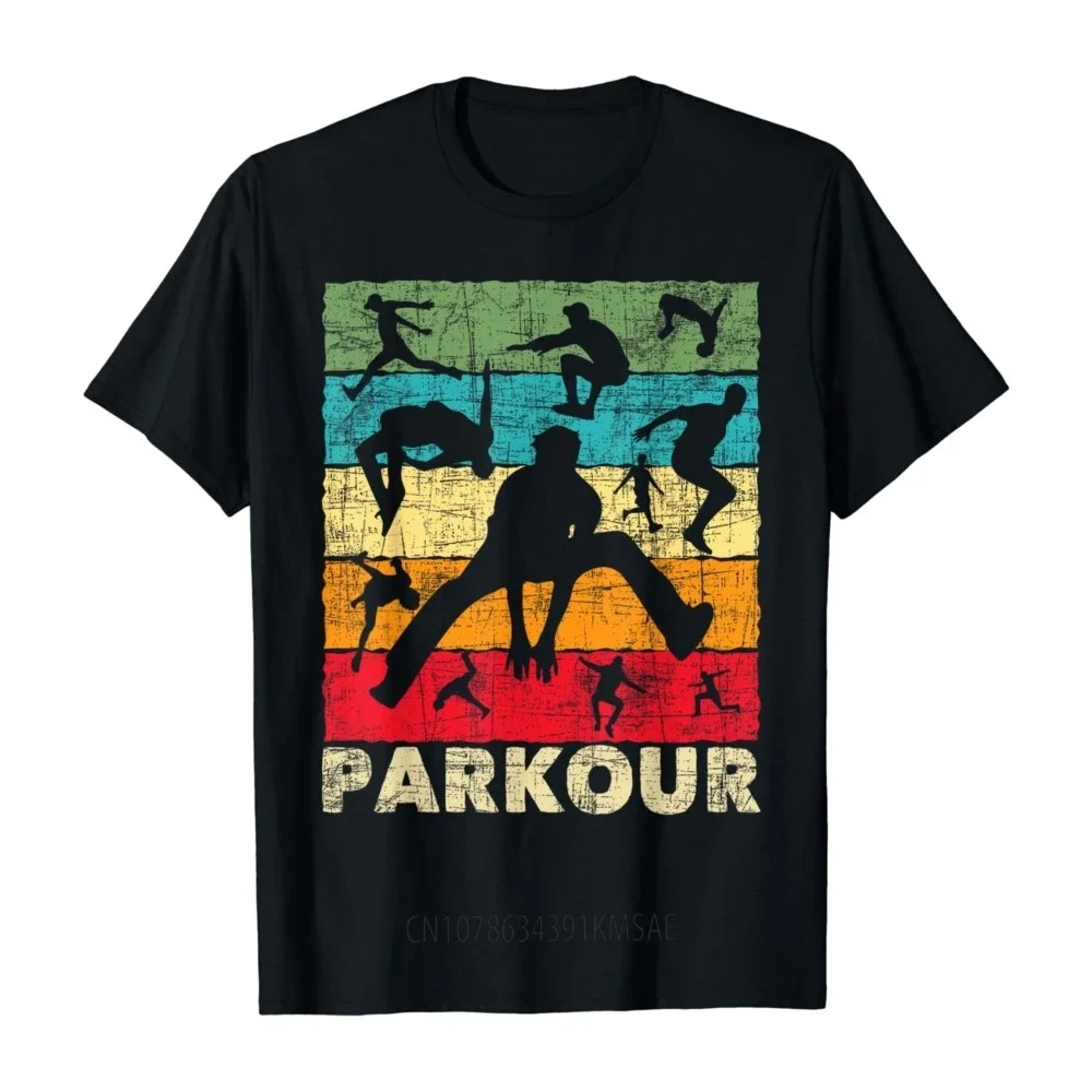 Parkour Lover - Freerunner Freerunning Backflip Jumping T-Shirt Comic Punk Tops Hombre Summer T-shirt Hipster Roupas Masculinas