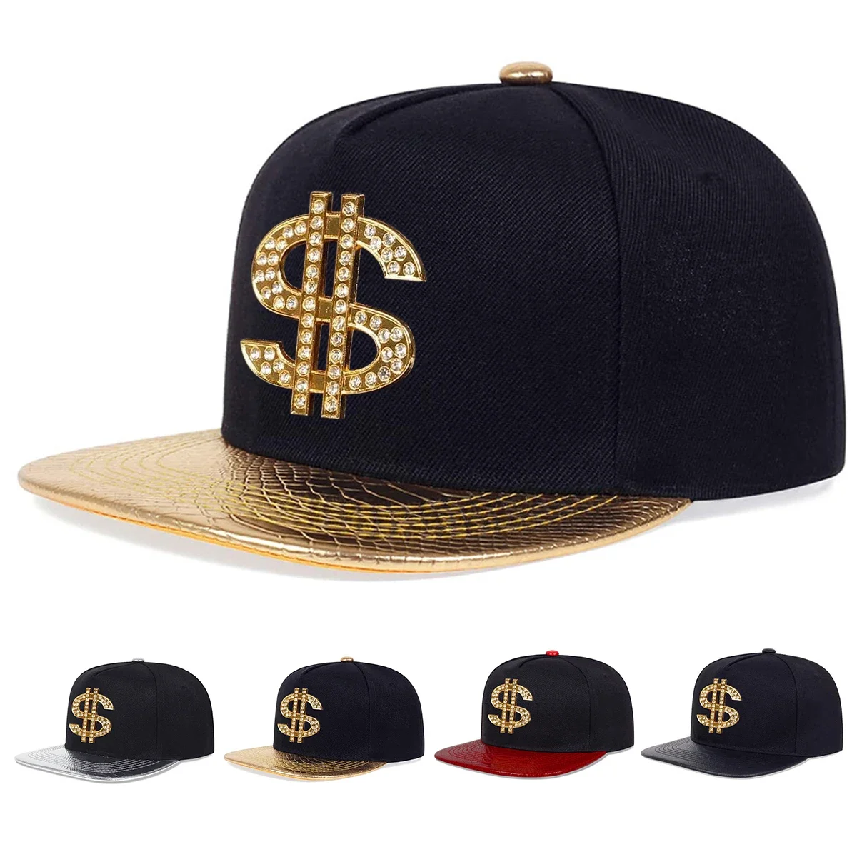 Unisex Diamant-USD-Buchstaben-Label Hip-Hop Hüte Frühling Herbst Outdoor Verstellbare Freizeit-Baseballkappen Trucker Caps Sonnenschutzhut