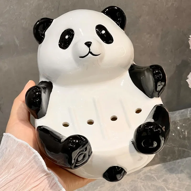 Nordic Bathroom Set Panda Soap Dish Ceramic Tissue Box Press-Head Lotion Dispenser Complete Bath Accessories Set