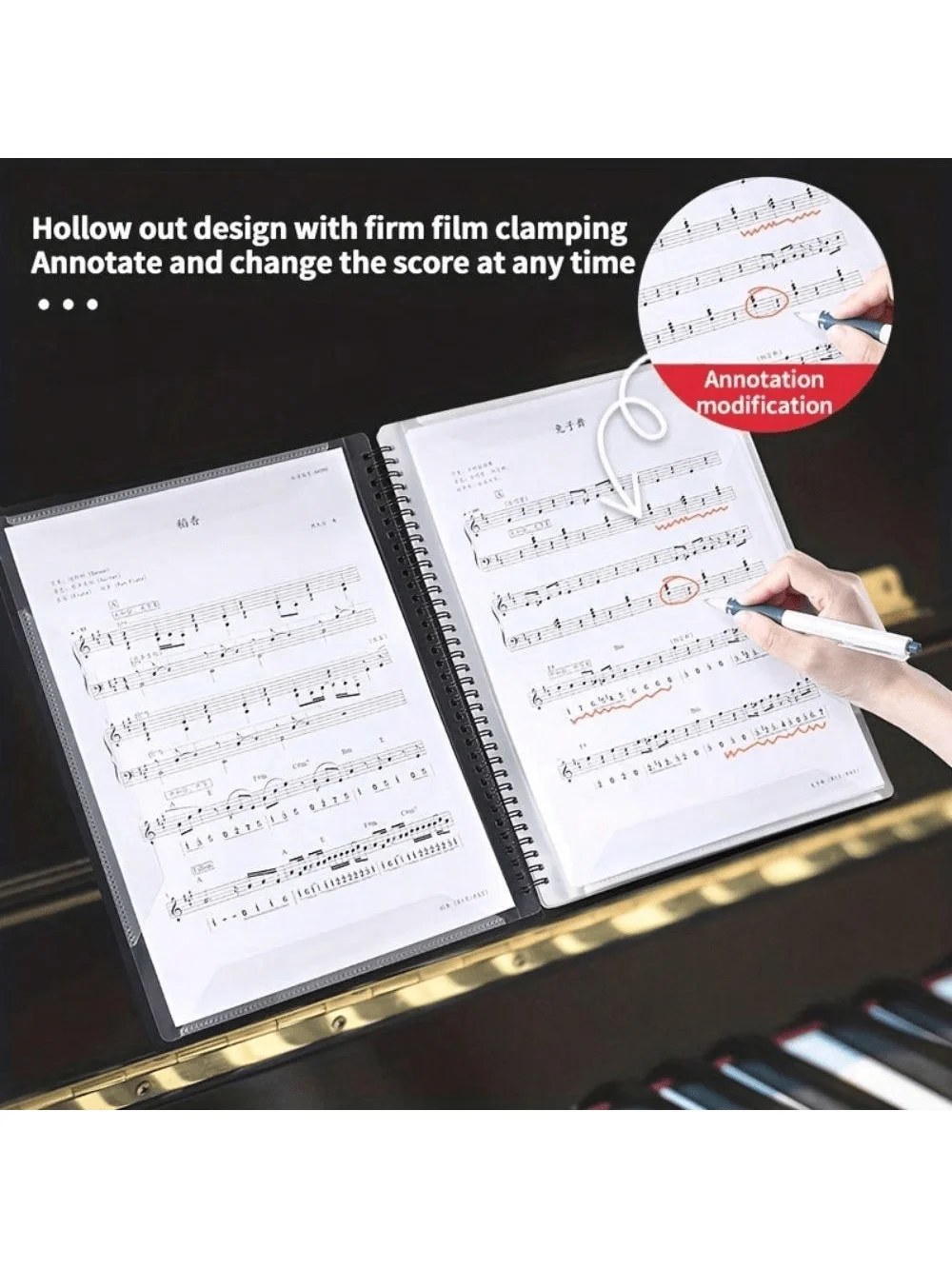 Sheet Music Folder, Folder For Musicians, Band Folder, A4 Letter Size, 30/60 Sleeves, Double Side Or Write On Exposed Pages Outs