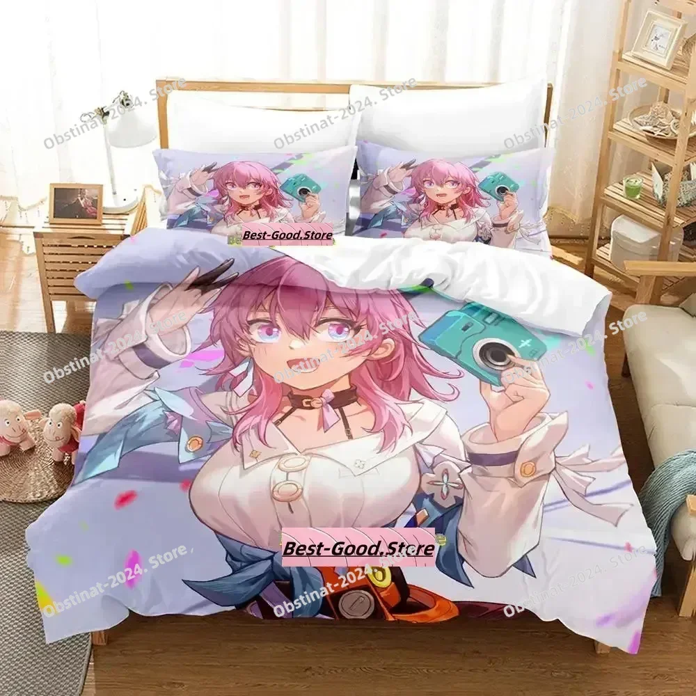 

Honkai Star Rail Bedding Set Printed Bed Set With Pillowcase Bed Duvet Cover Soft Single Double Queen Super King Size Bedroom