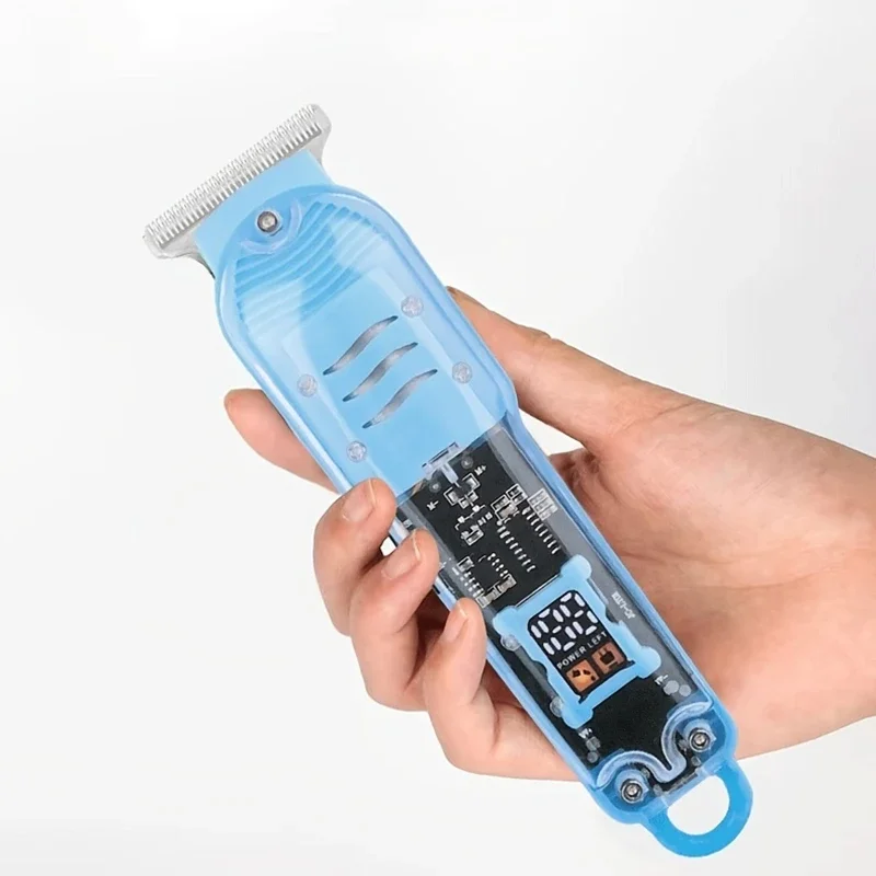 Transparent Body Electric Hair Clipper Professional Trimmer USB Rechargeable Hair Cutting Machine For Men Holiday Gift For Him image 5