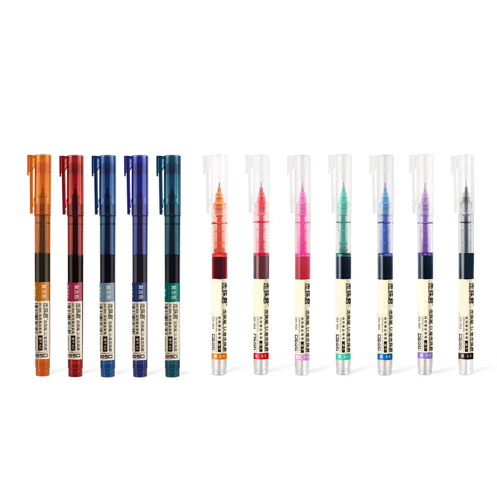 12 Pieces 0.5mm Rolling Ball Pens Mixed Color Quick-Drying Ink Extra Fine Ballpoint Pen Gel Stationery Drawing