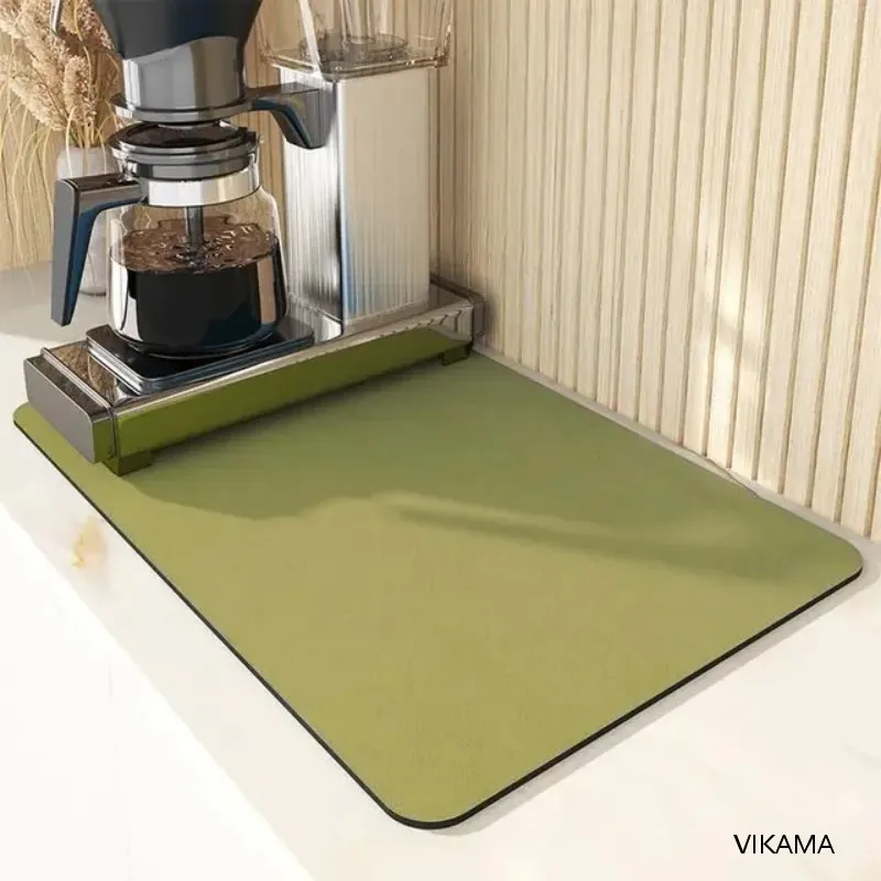 Simple solid color kitchen table mat coffee mat absorbent mat Kitchen bathroom laundry room diatom mud can be washed non-slip bo