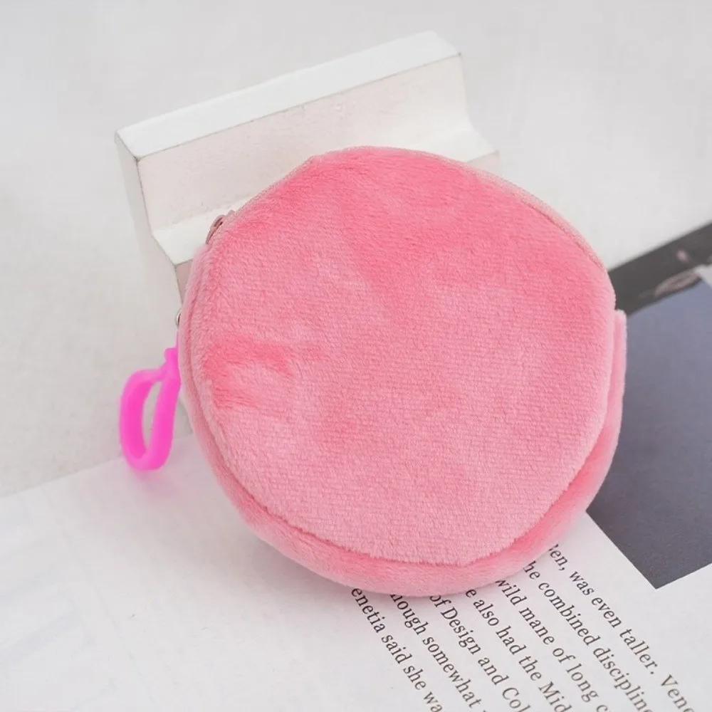 New Solid Color Coin Purse Round Shape Cute ID Card Bag Kawaii Style Keychain Wallet Travel