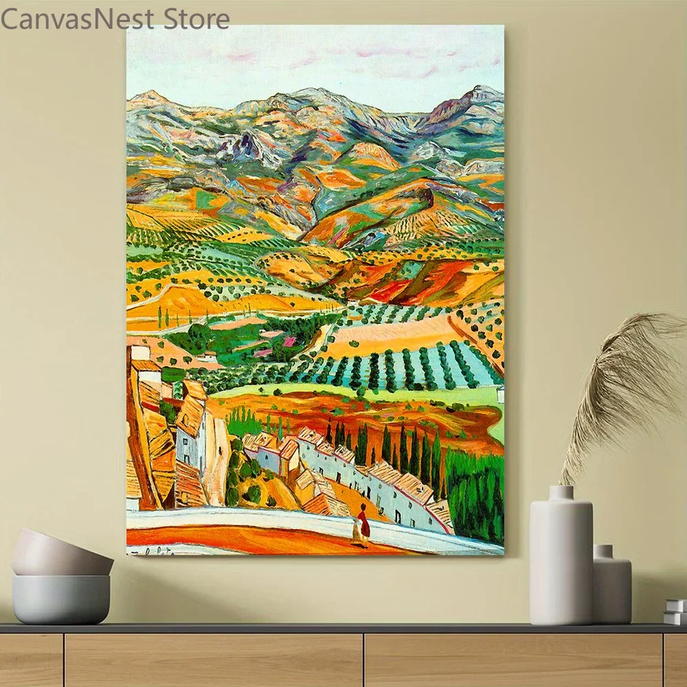 Van Gogh Almond Blossom & Valley Landscape Canvas Print Frameless Classic Oil Painting Wall Art