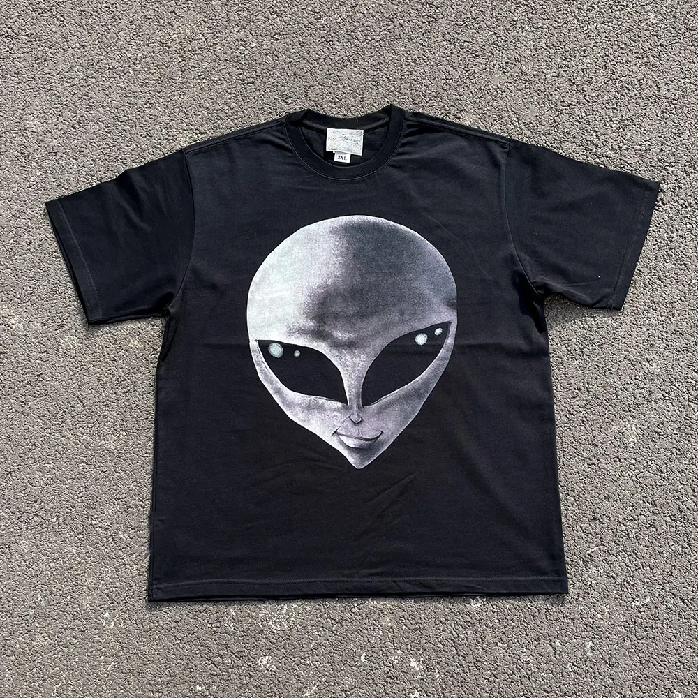 Alien Tshirt Short Sleeve Unisex Couple's Style Heavyweight 260G T-shirt by Wang Youbing Studio Men's Women's Available