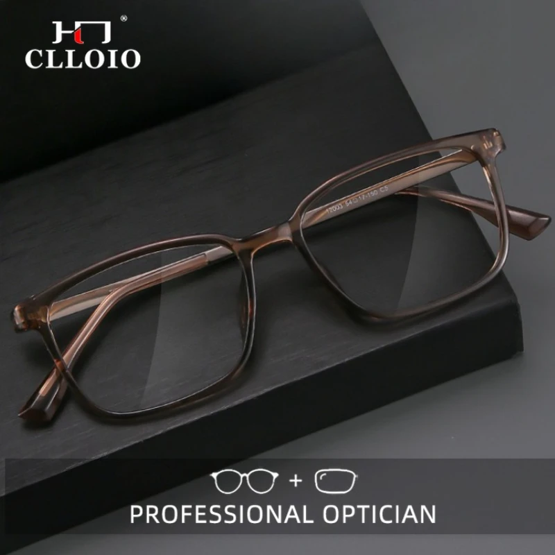

CLLOIO Vintage UltraLight Versatile TR90 Frame Titanium Temple Reading Glasses Anti Blue Light Progressive Prescription Eyewear