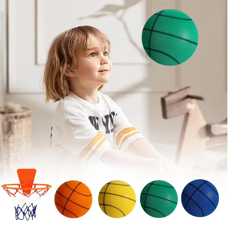 

24cm Silent Basketball Foam Basketball Indoor Training Ball Size 7 Uncoated High-Density Low Noise Sports Toys