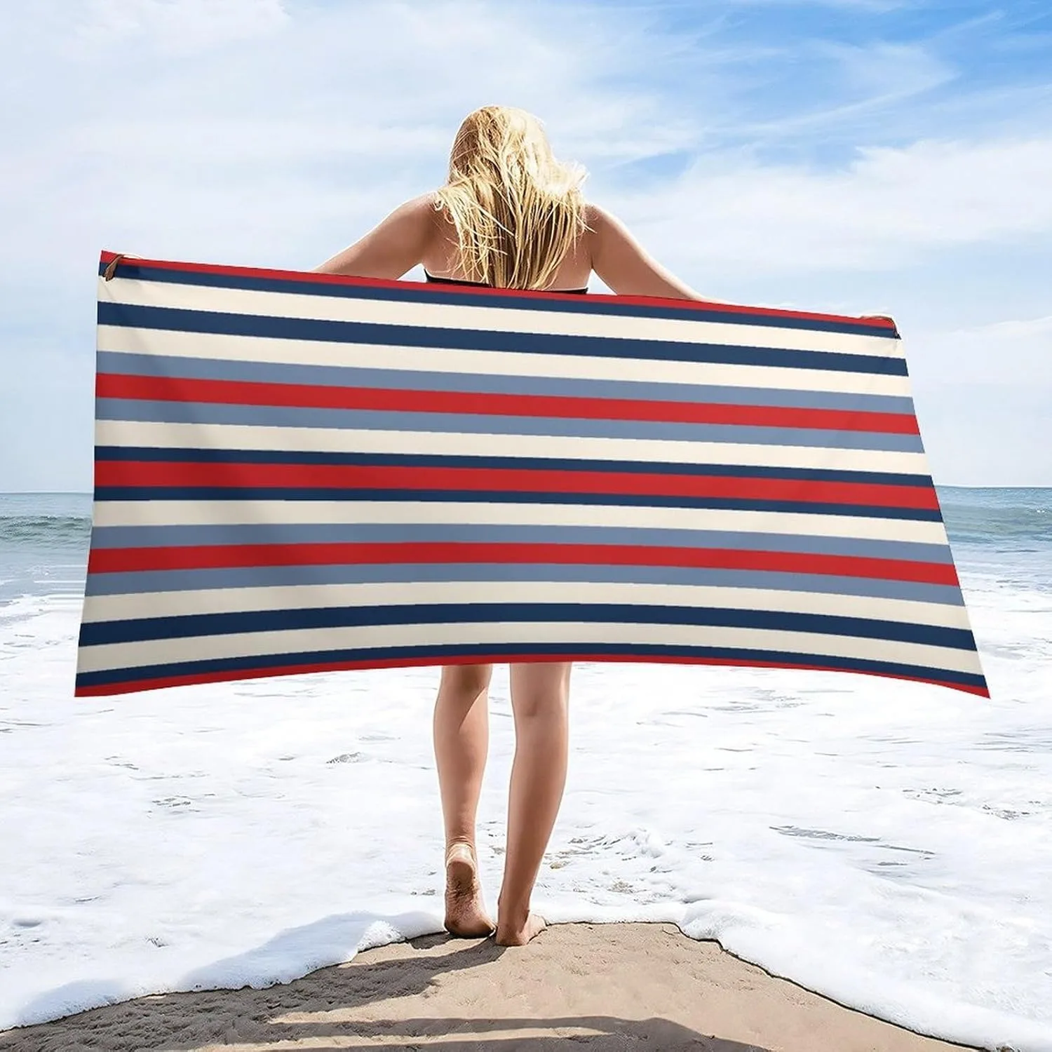 1PC Beach Towel Stripe pattern for family friends Gifts Towel Quick-Dry Beach Towel For Yoga Tourism Beach GYM Camping Swimming
