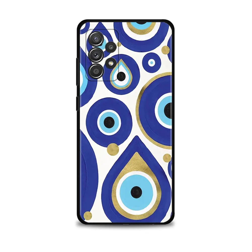 Blue Nazar Boncuğu Evil Eye Case For Samsung Galaxy A12 A52 A51 A13 A32 A21s A71 A31 A02s A30s A53 A72 A11 A73 Celular Funda