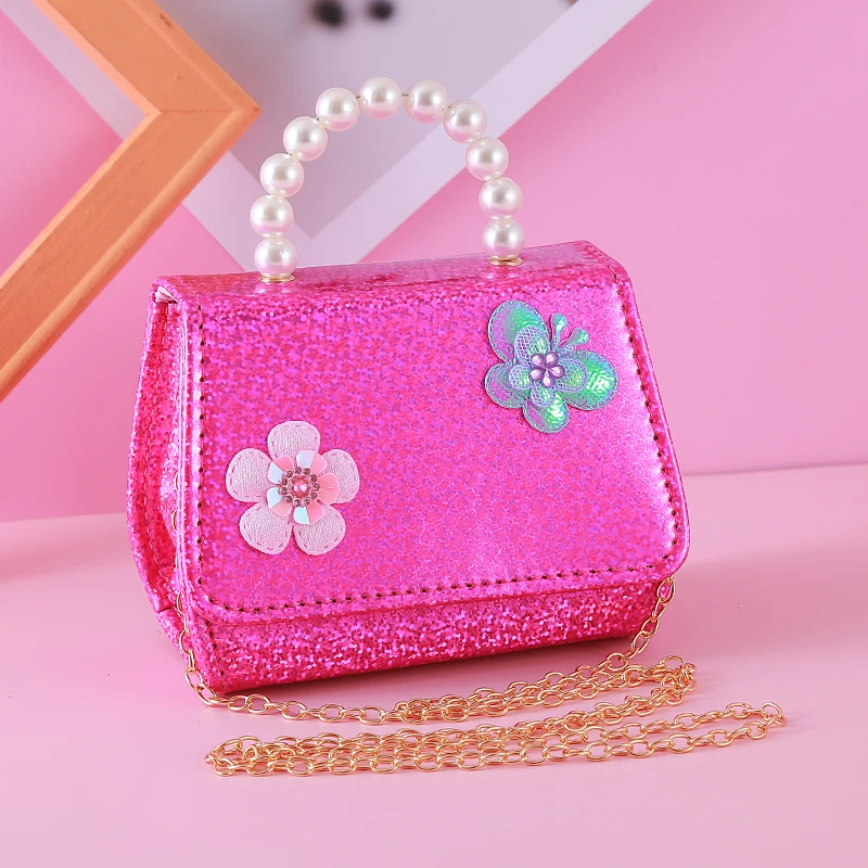 2024 Nieuwe Meisjes Prinses Crossbody Tas Schattige Kinder Mini Handtassen Vlinder Decor Baby Munt Etui Peuter Messenger Bag