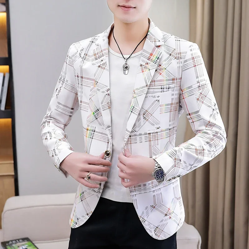 High Quality Blazer Men's British Style Premium Simple Business Casual Elegant Fashion Interview Gentleman Slim Fit Suit Jacket